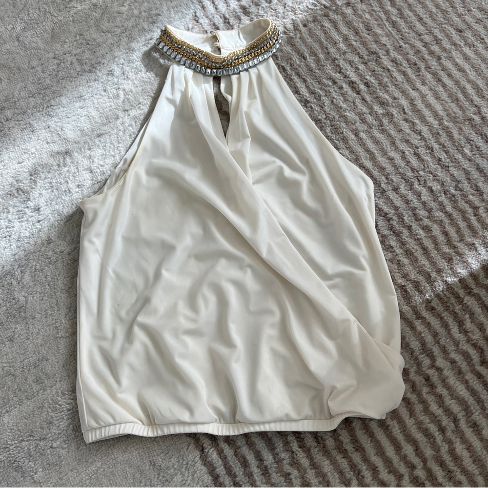 bebe rhinestone halter blouse